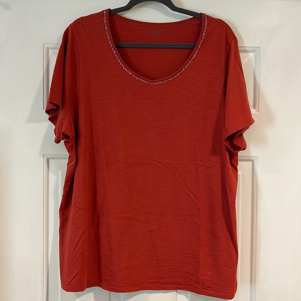 Coldwater Creek Pure Cotton Beaded Tee